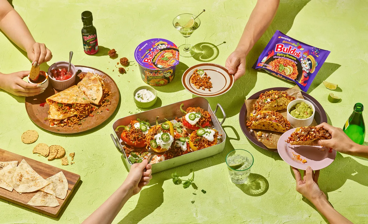 Exotic flavor Buldak with a perfect blend of fiery Buldak, habanero pepper, lime, and cilantro