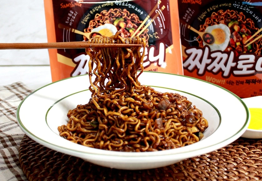 buldak recipe, jjajang noodles, jajangmyeon recipe, buldak jjajang, best buldak recipe, buldak pizza, buldak hotdog, black bean noodles