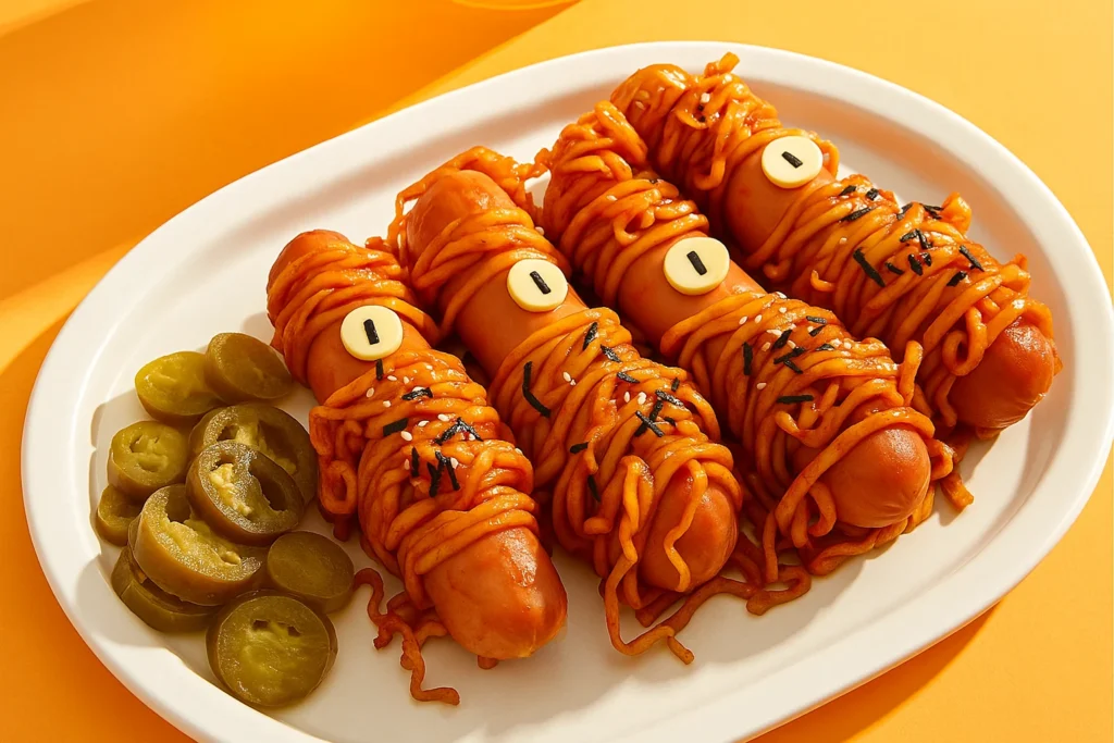 spicy halloween, buldak chips, halloween ramen, Easy halloween food ideas, Easy Halloween Snacks